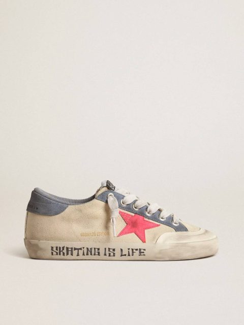 Super-Star Super-Star Penstar Ltd In Canvas With Lobster-Colored Suede Star Women Golden Goose