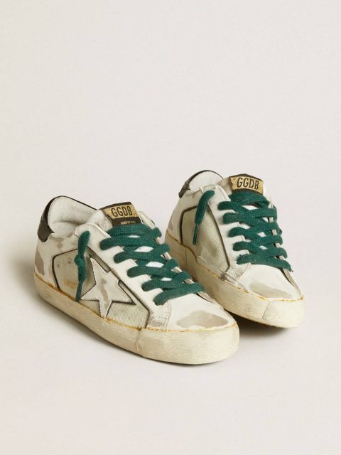 Super-Star Women Golden Goose Women’s Super-Star Lab In White Leather With White Star And Black Heel Tab - Image 2