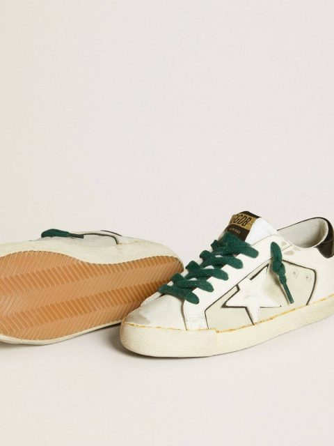 Super-Star Women Golden Goose Women’s Super-Star Lab In White Leather With White Star And Black Heel Tab - Image 3