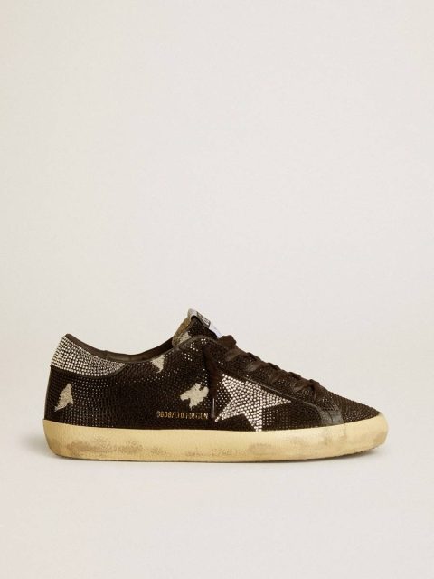 Super-Star Women's Super-Star In Suede And Swarovski Crystals With Silver Star Women Golden Goose