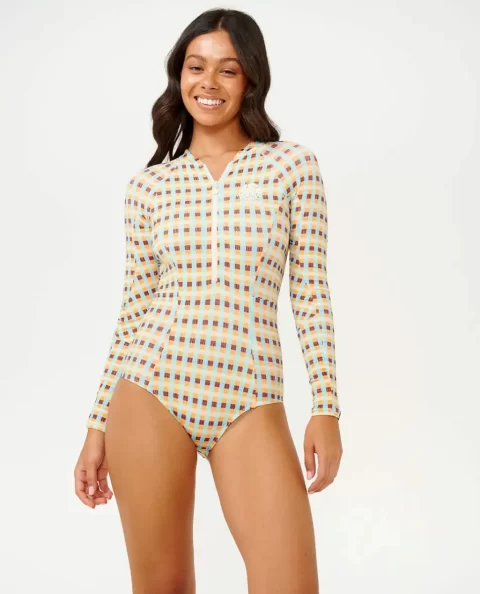 Surf Suits Lottie Check Long Sleeve Upf Surf Suit Women Rip Curl