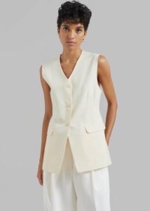 Sutton Vest - Cream Outerwear The Frankie Shop White Women - Image 2
