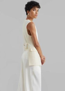 Sutton Vest - Cream Outerwear The Frankie Shop White Women