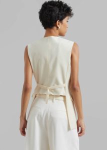 Sutton Vest - Cream Outerwear The Frankie Shop White Women - Image 4