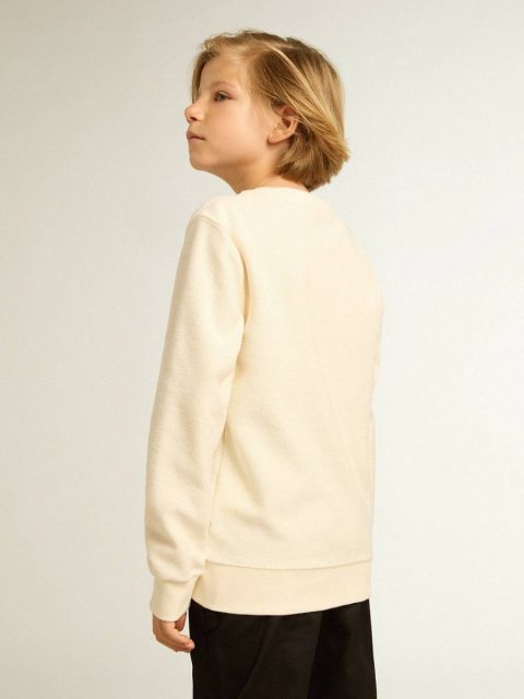 Sweatshirt In Aged White With Multicolor Golden Lettering On The Front Aged White Topwear Selection (4-12 Years) Golden Goose Kids - Image 4