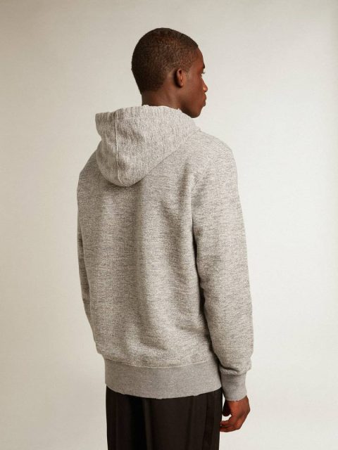Sweatshirts Golden Goose Men Gray Hooded Sweatshirt With Front Pocket Gray - Image 4