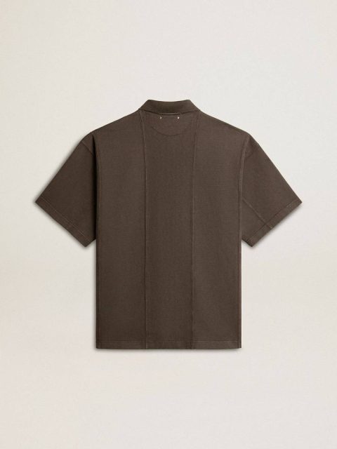 T-Shirts & Polo Shirts Men Anthracite Gray Golden Goose Men's Cotton Polo Shirt In Anthracite Gray With Embroidery - Image 2