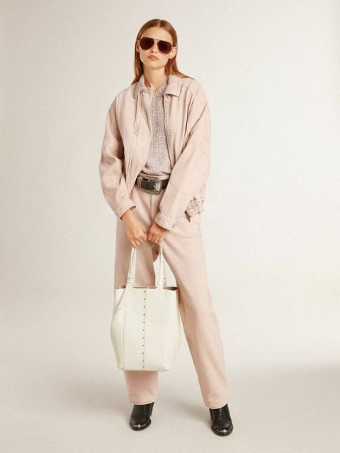 T-Shirts & Tops Pink Golden Goose Mesh Knit Top With Sequins And Contrasting Details Women - Image 3