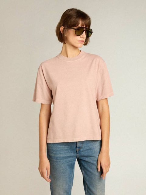 T-Shirts & Tops Powder-Pink T-Shirt With Reverse Logo On The Back - Jersey Capsule Powder Pink Women Golden Goose - Image 2