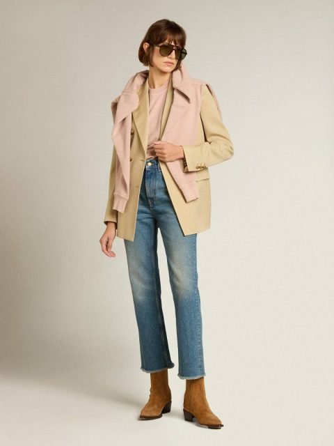 T-Shirts & Tops Powder-Pink T-Shirt With Reverse Logo On The Back - Jersey Capsule Powder Pink Women Golden Goose - Image 3