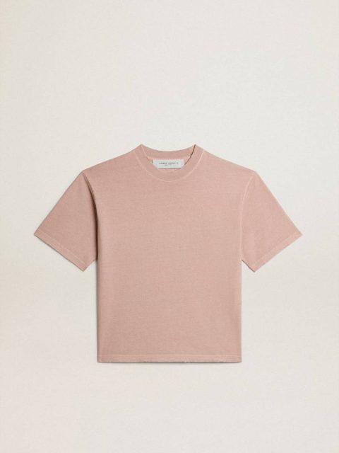 T-Shirts & Tops Powder-Pink T-Shirt With Reverse Logo On The Back - Jersey Capsule Powder Pink Women Golden Goose