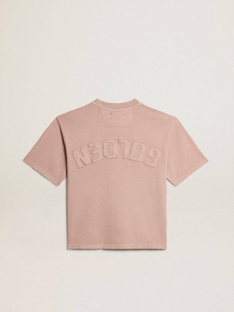T-Shirts & Tops Powder-Pink T-Shirt With Reverse Logo On The Back - Jersey Capsule Powder Pink Women Golden Goose - Image 5