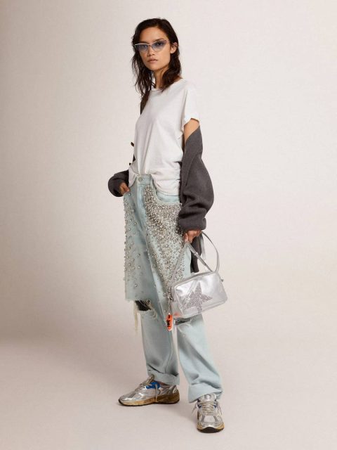 T-Shirts & Tops White Golden Goose Women Distressed Slim-Fit Women’s T-Shirt In White - Image 3