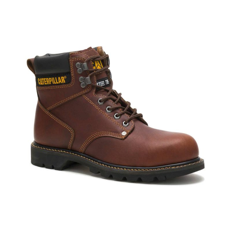 Tan Men's Second Shift Steel Toe Work Boot Men Boots Cat - Image 3
