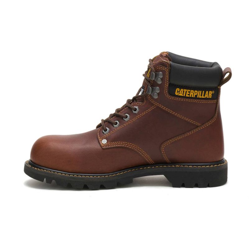 Tan Men's Second Shift Steel Toe Work Boot Men Boots Cat - Image 4