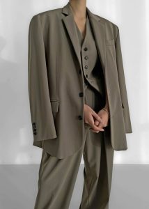 Tansy Oversized Blazer - Olive Outerwear The Frankie Shop Green Women - Image 2