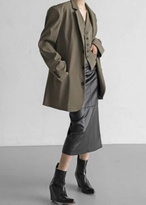 Tansy Oversized Blazer - Olive Outerwear The Frankie Shop Green Women - Image 5