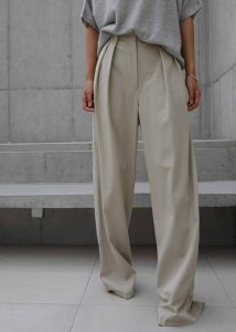 Tansy Pleated Trousers - Beige Beige Women Bottoms The Frankie Shop