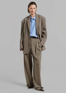 Tansy Pleated Trousers - Olive Green The Frankie Shop Bottoms Women - Image 2