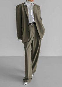 Tansy Pleated Trousers - Olive Green The Frankie Shop Bottoms Women - Image 4