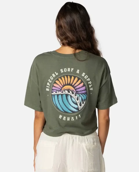 Tees & Tanks Rip Curl Hawaii Sunset Crop Tee Women - Image 2