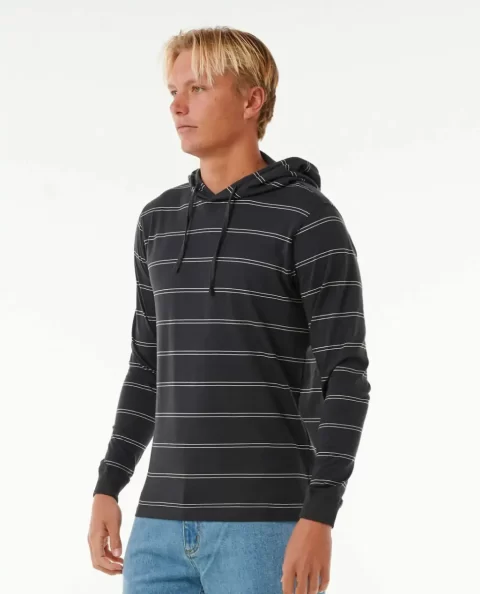 Tees & Tanks Rip Curl Mens Plain Stripe Hooded Tee - Image 2