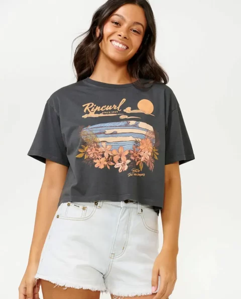 Tees & Tanks Rip Curl Wave Gliders Crop Tee Women