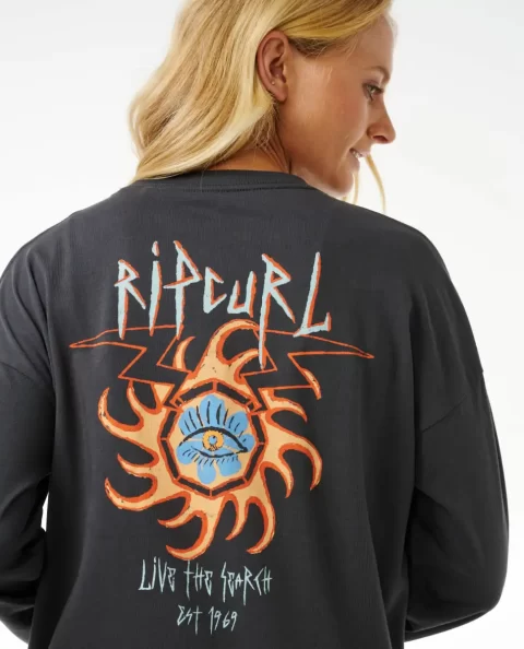 Tees & Tanks Women Rip Curl Hypnotic Eye Heritage Long Sleeve - Image 2