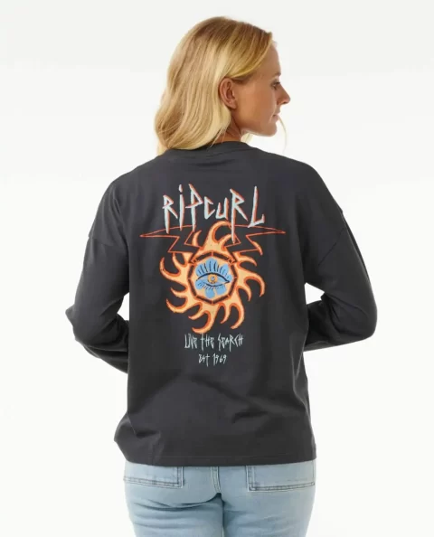Tees & Tanks Women Rip Curl Hypnotic Eye Heritage Long Sleeve - Image 3