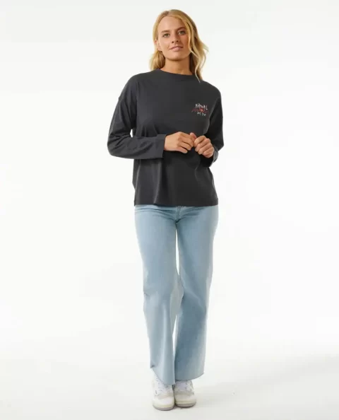 Tees & Tanks Women Rip Curl Hypnotic Eye Heritage Long Sleeve - Image 4