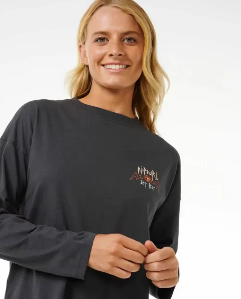 Tees & Tanks Women Rip Curl Hypnotic Eye Heritage Long Sleeve