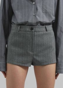 Tenby Striped Hot Pants - Grey Melange Bottoms Women The Frankie Shop Grey - Image 3