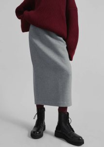 The Frankie Shop Arley Midi Skirt - Light Grey Bottoms Women Grey - Image 2
