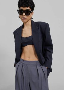 The Frankie Shop Auden Bustier Top - Charcoal Tops Women Grey - Image 2