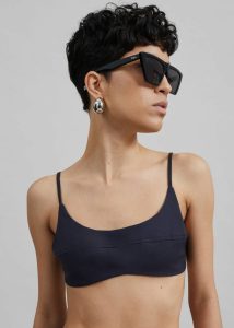 The Frankie Shop Auden Bustier Top - Charcoal Tops Women Grey