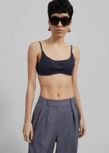 The Frankie Shop Auden Bustier Top - Charcoal Tops Women Grey - Image 3