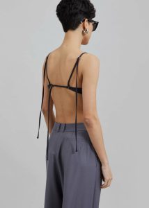 The Frankie Shop Auden Bustier Top - Charcoal Tops Women Grey - Image 4