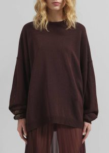 The Frankie Shop Basel Crew Neck Sweater - Burgundy Knitwear Red Women - Image 4