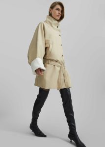 The Frankie Shop Beige Alberta Short Trench - Beige Outerwear Women