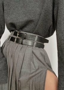 The Frankie Shop Belts Women Black Toni Leather Belt - Black - Image 2