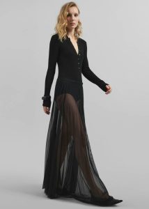 The Frankie Shop Black Bottoms Vallen Pleated Mesh Maxi Skirt - Black Women - Image 3