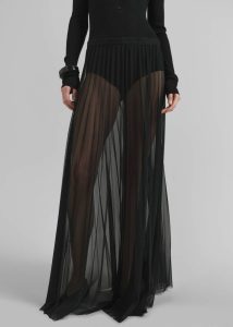 The Frankie Shop Black Bottoms Vallen Pleated Mesh Maxi Skirt - Black Women - Image 4