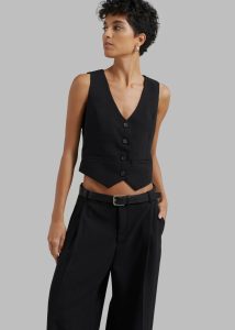 The Frankie Shop Black Lillian Vest - Black Women Outerwear