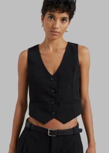 The Frankie Shop Black Lillian Vest - Black Women Outerwear - Image 4
