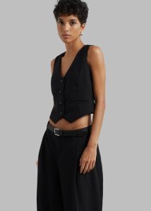 The Frankie Shop Black Lillian Vest - Black Women Outerwear - Image 5