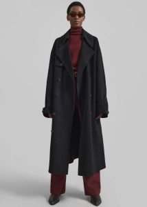 The Frankie Shop Black Mavis Long Coat - Black Outerwear Women - Image 3