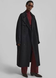 The Frankie Shop Black Mavis Long Coat - Black Outerwear Women - Image 4