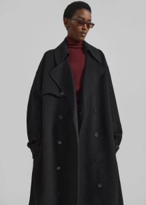 The Frankie Shop Black Mavis Long Coat - Black Outerwear Women - Image 5
