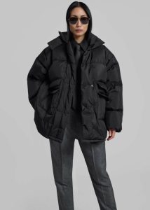 The Frankie Shop Black Nixa Puffer Jacket - Black Women Outerwear - Image 2
