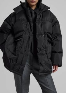 The Frankie Shop Black Nixa Puffer Jacket - Black Women Outerwear - Image 3